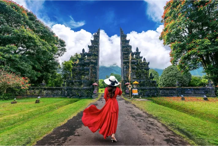 A Women Enjoy with nature