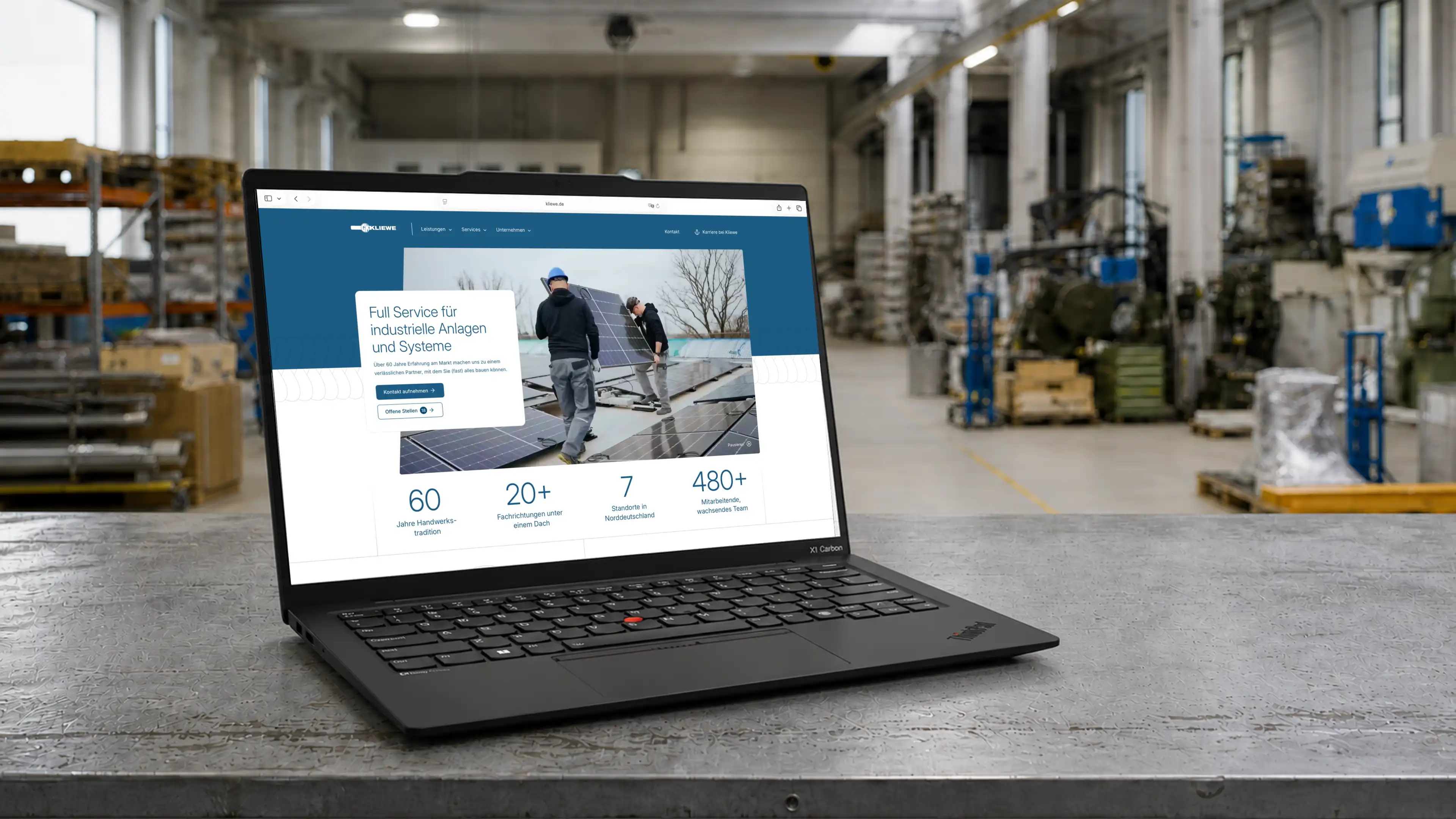 Kliewe Website im Laptop-Mockup