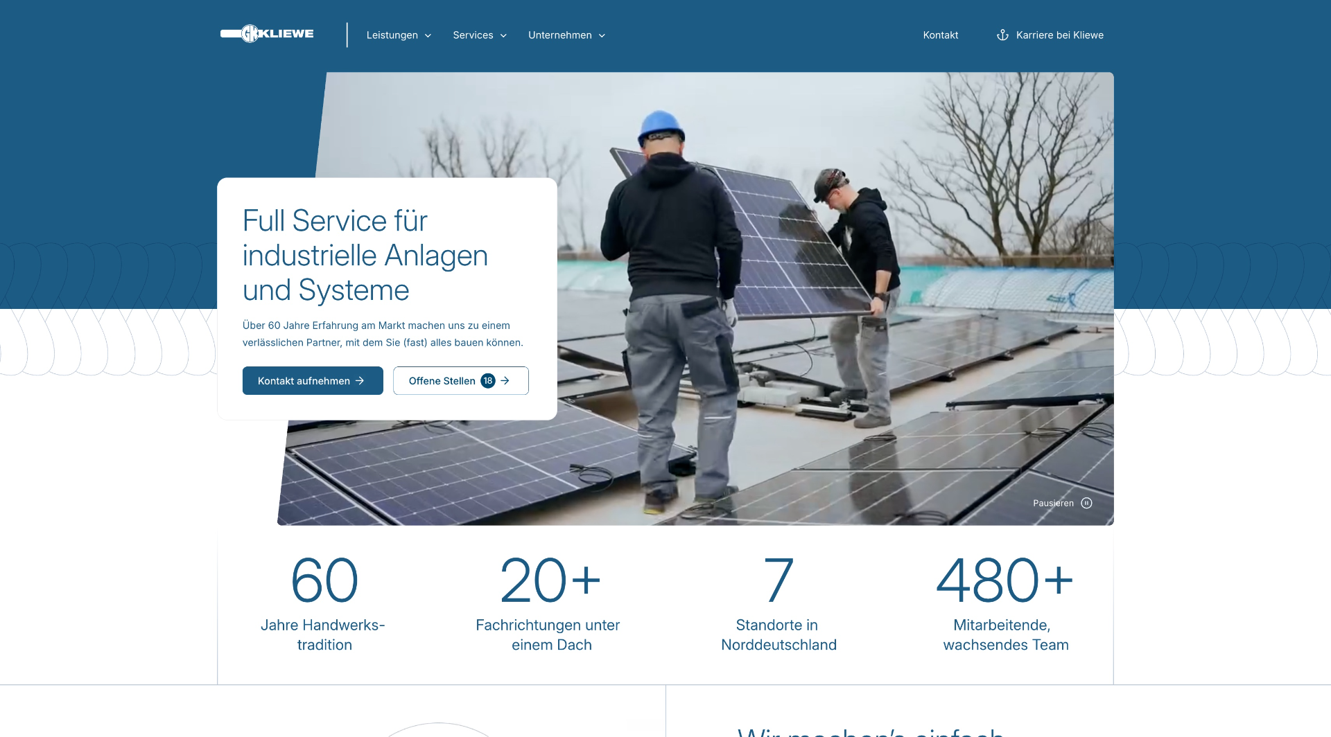 Kliewe Website nach dem Relaunch