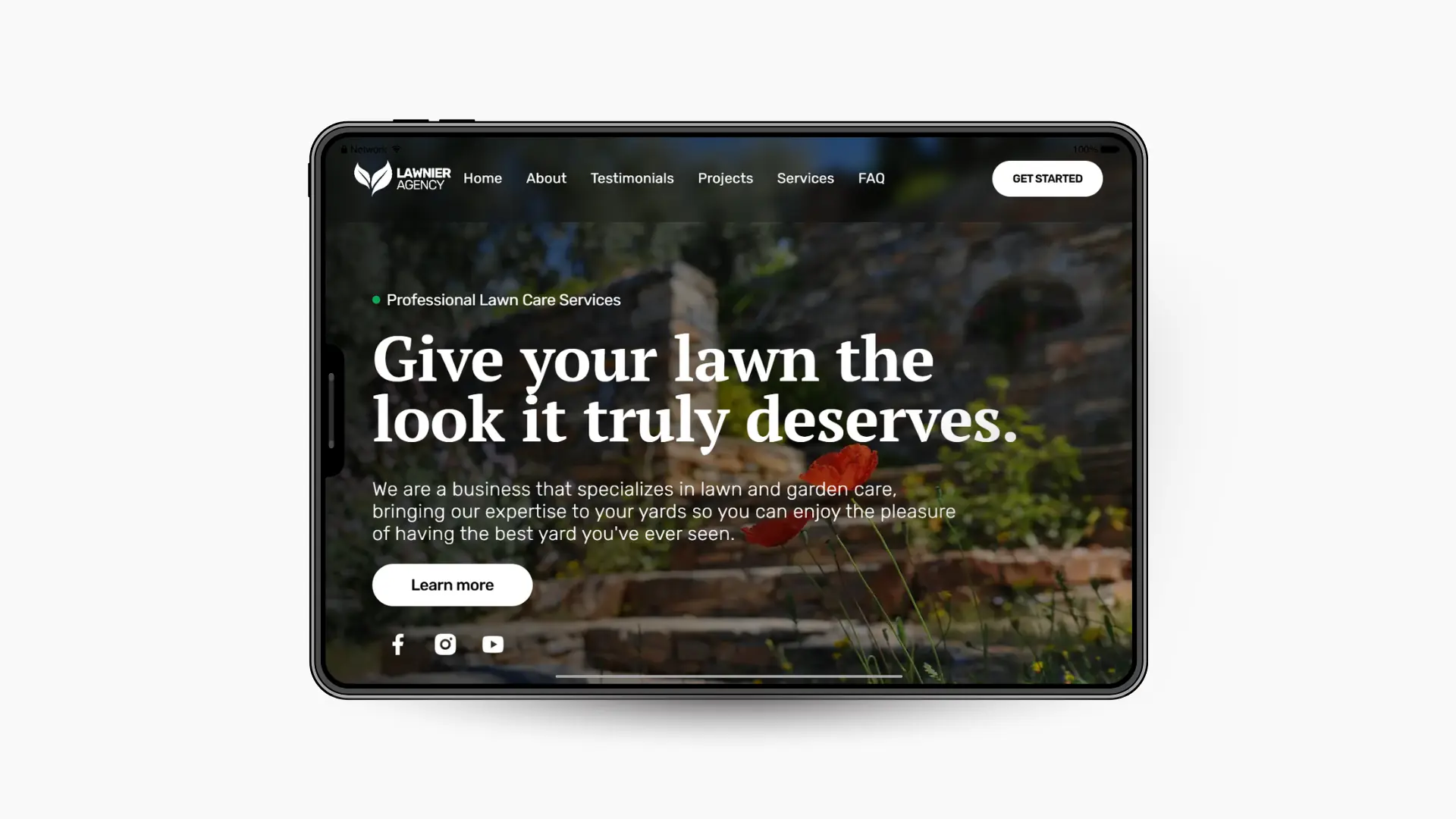 website for landscaping company