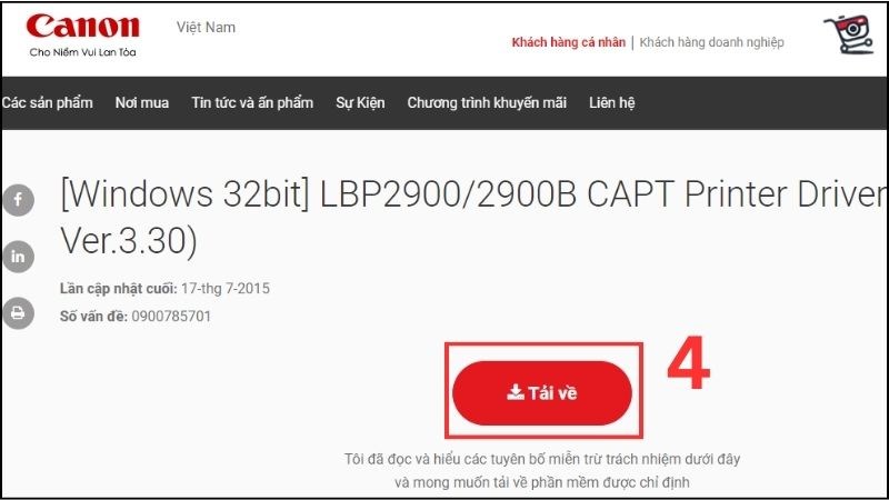 Tải và cài đặt driver phù hợp cho máy in canon 2900