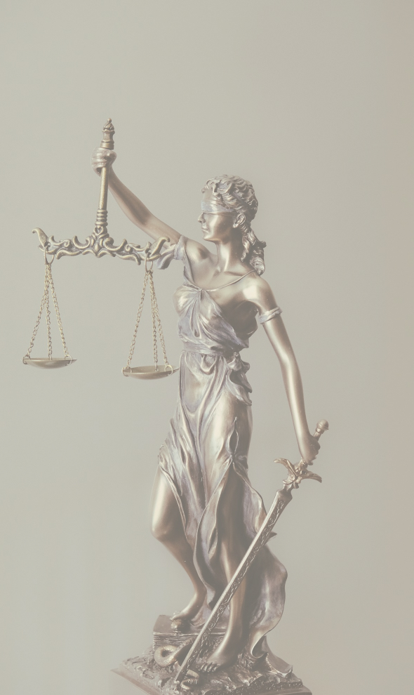 Tradycyjne przedstawienie sprawiedliwości. Element graficzny na stronie Piotr Zyskowski Adwokat Białystok