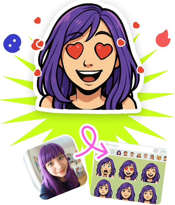 sticker created from a selfie