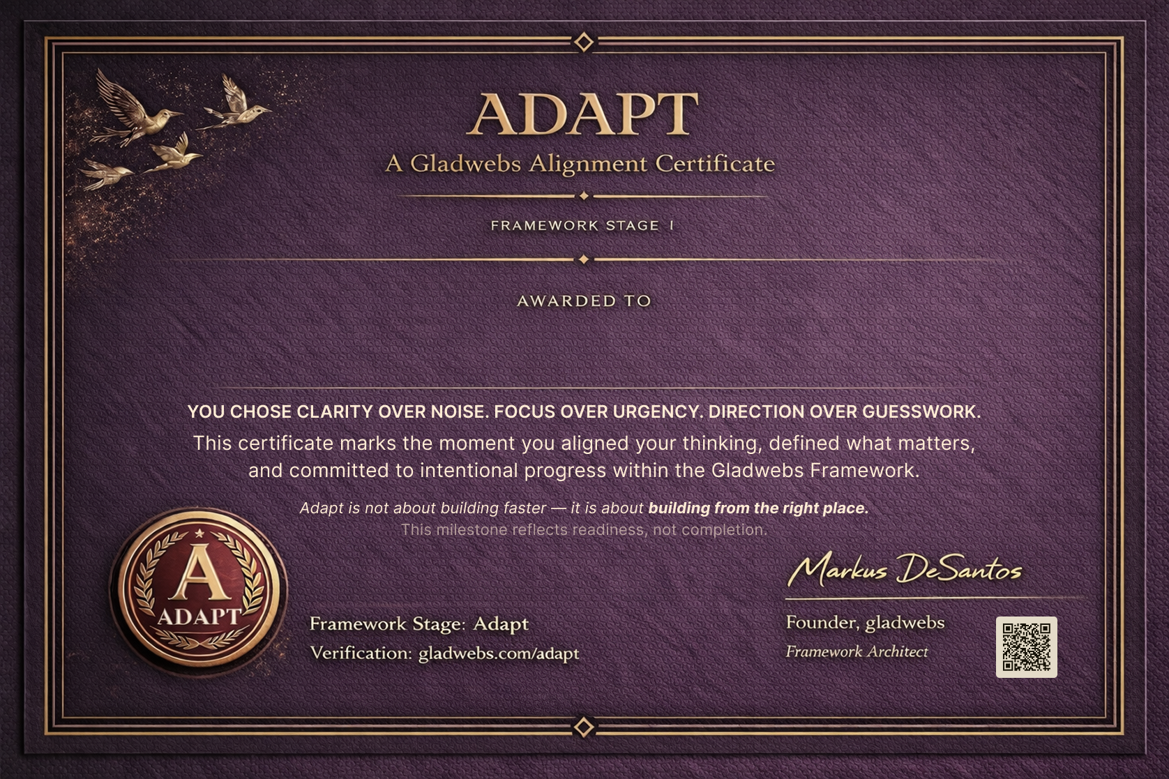 GladWebs Certificate