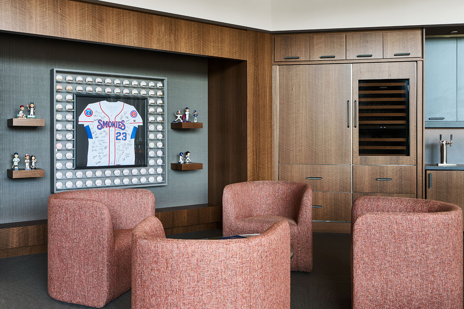 smokies jersey with custom chairs and wall cabinetry