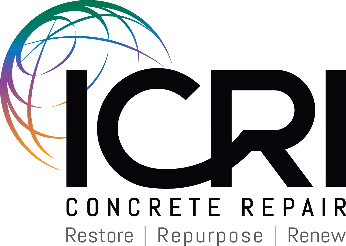 ICRI logo with a colorful abstract globe and tagline Restore | Repurpose | Renew.