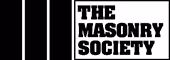 The Masonry Society logo with text in black and white blocks.