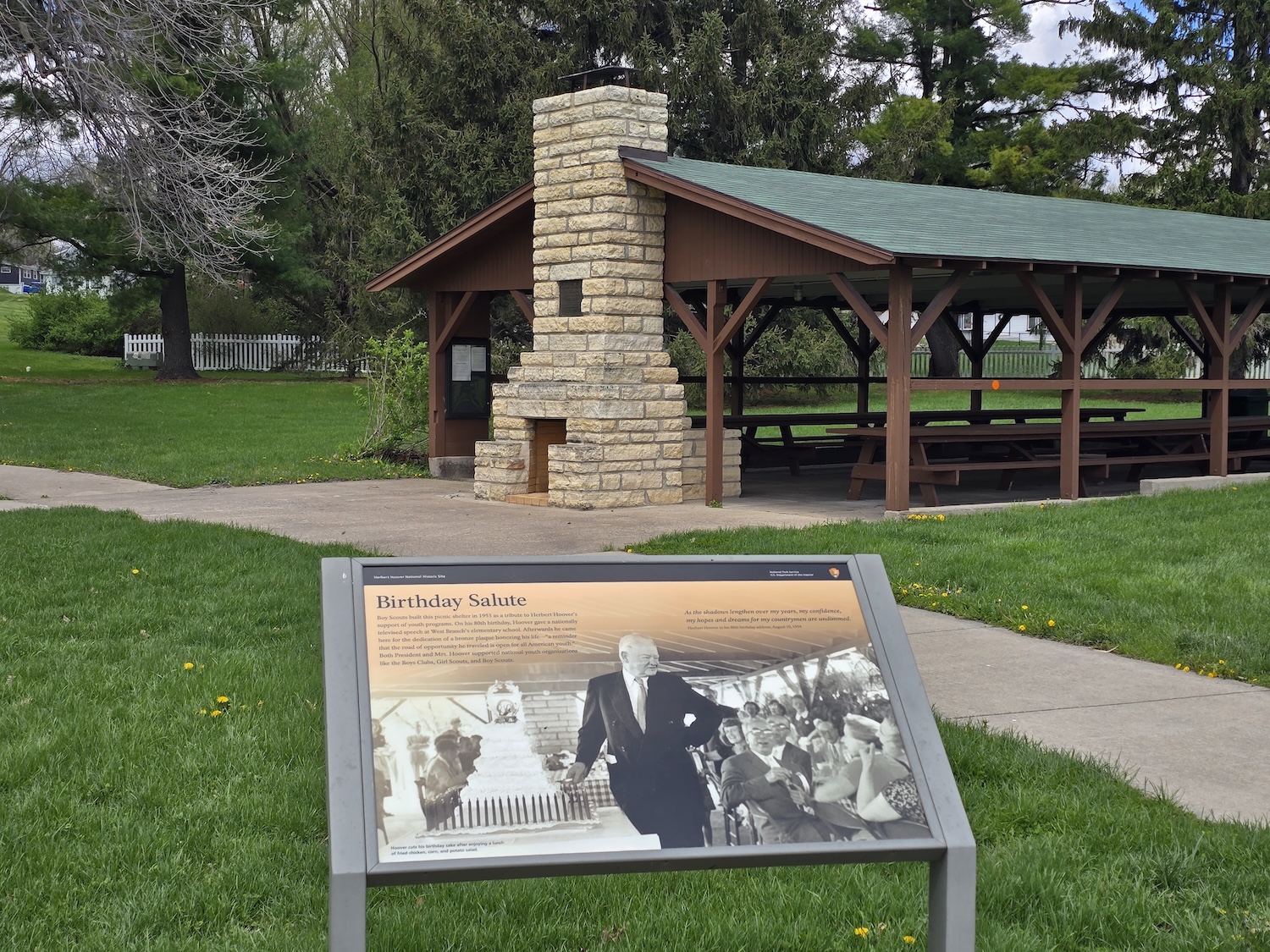 Reconstructed mortared fieldstone wall at Herbert Hoover National Historic Site