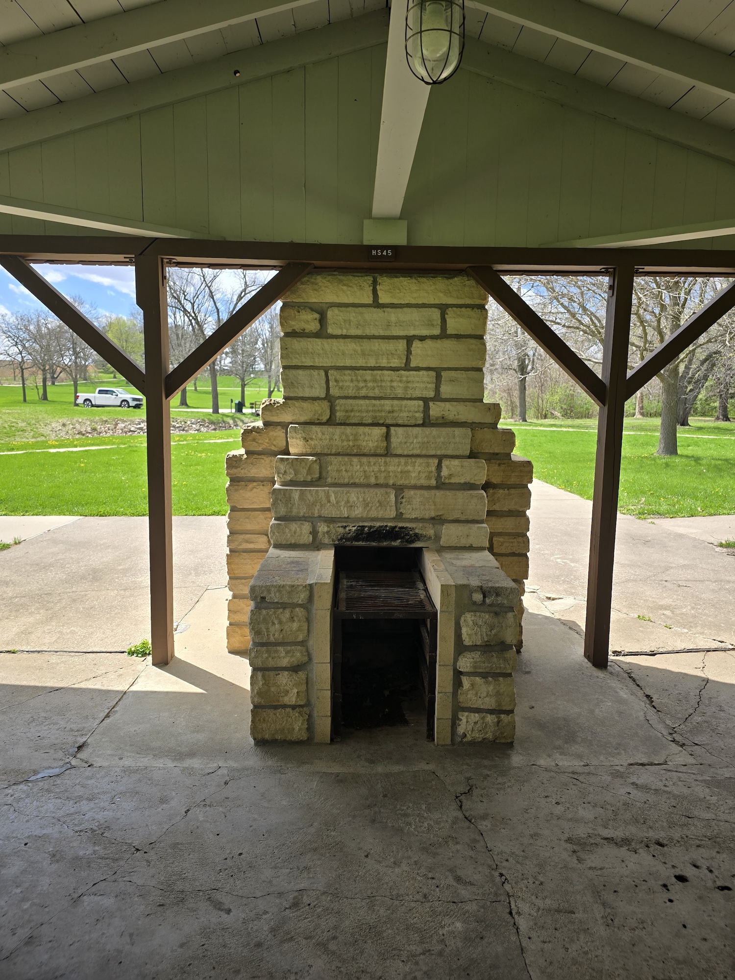 Restored historic stone feature at Herbert Hoover NHS, West Branch, Iowa