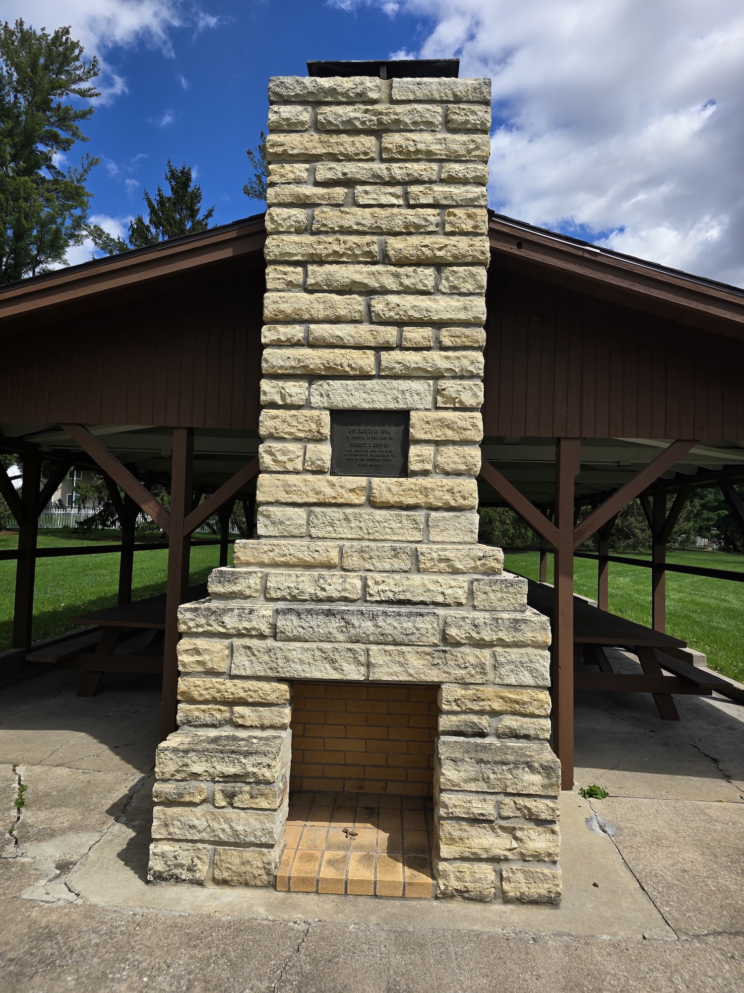 Finished stone masonry at Herbert Hoover National Historic Site following TNT Tuckpointing reconstruction