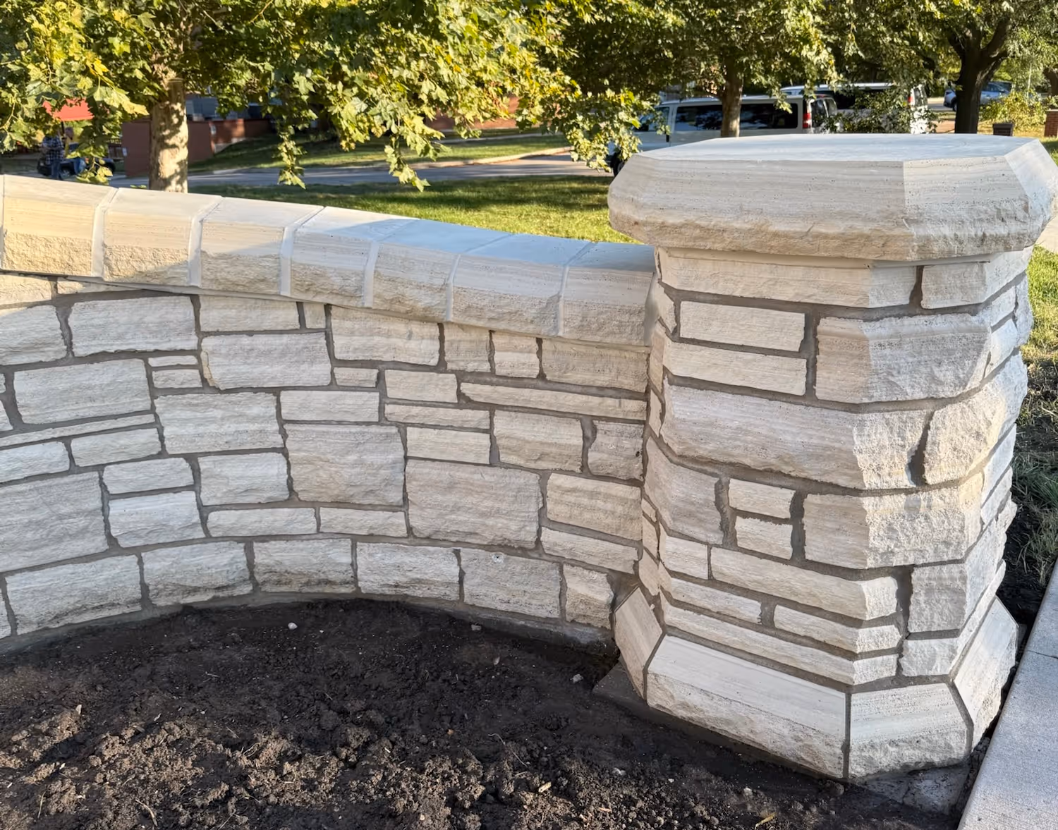 Fort Des Moines rebuilt stone monument for Raising the Bar article