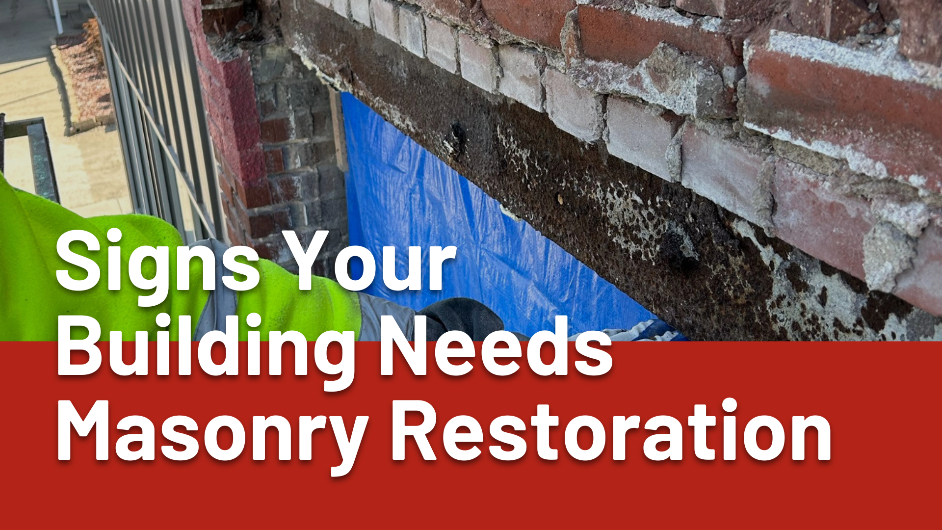 Illustrated guide showing signs a building needs masonry restoration