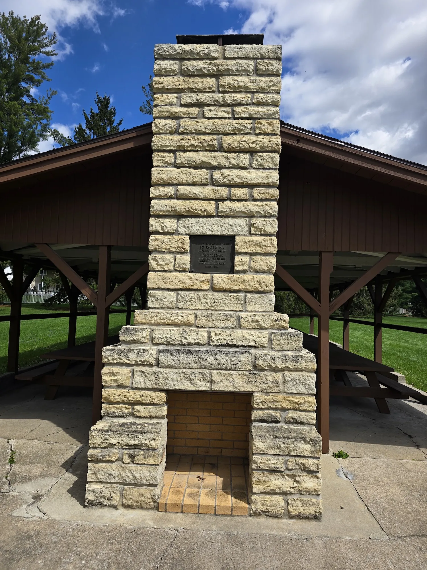 Finished stone masonry at Herbert Hoover National Historic Site following TNT Tuckpointing reconstruction