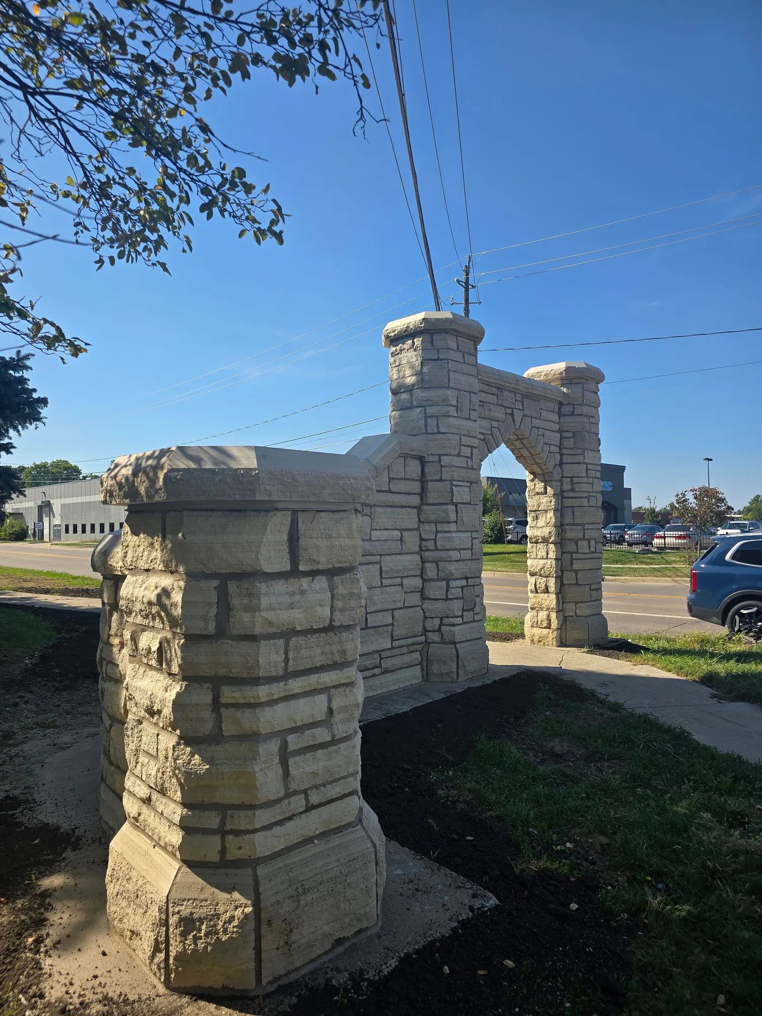 Both rebuilt entrance monuments at Fort Des Moines following double-monument restoration project