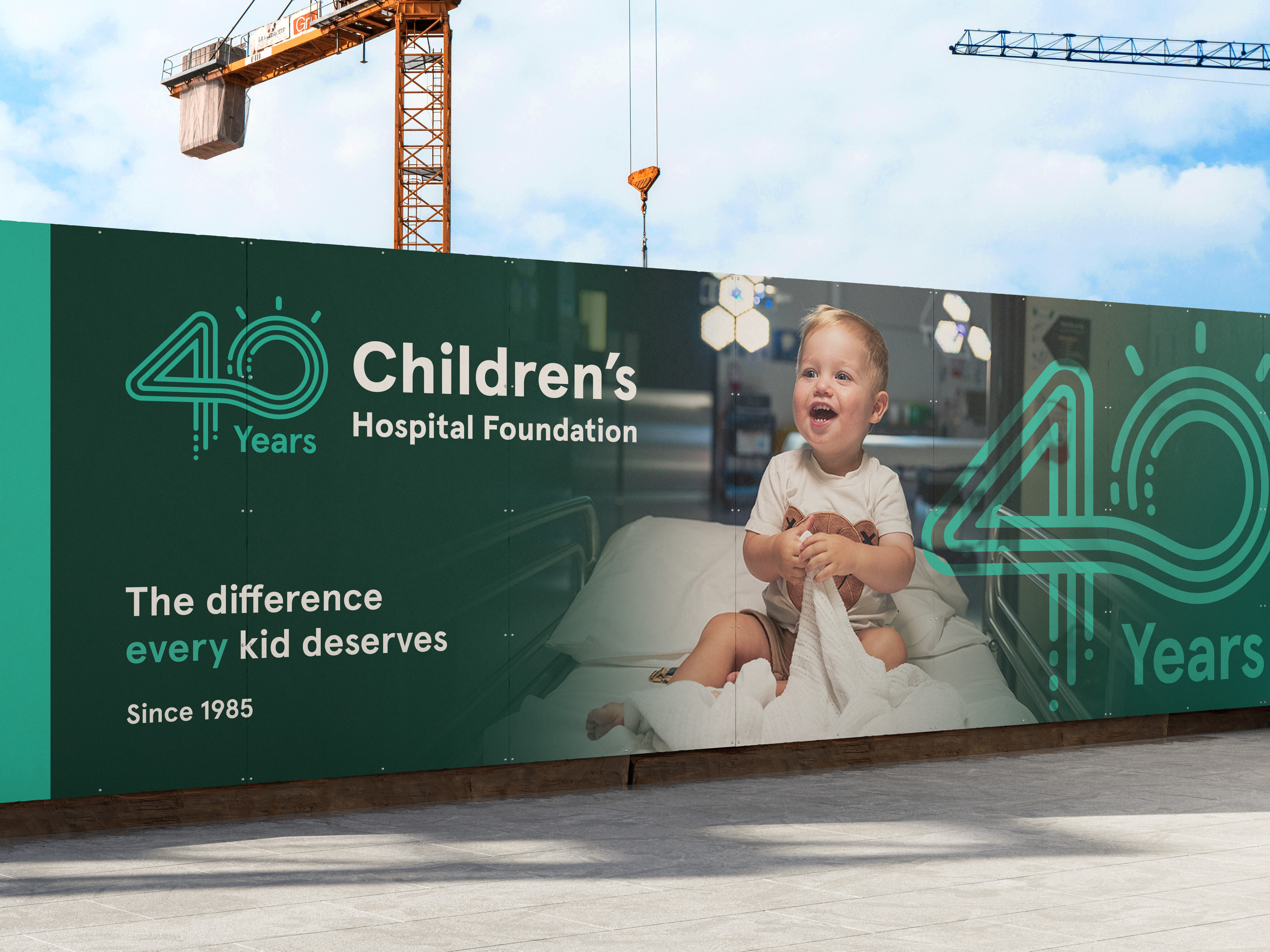40 year anniversary street OOH signage for the Children's Hospital Foundation