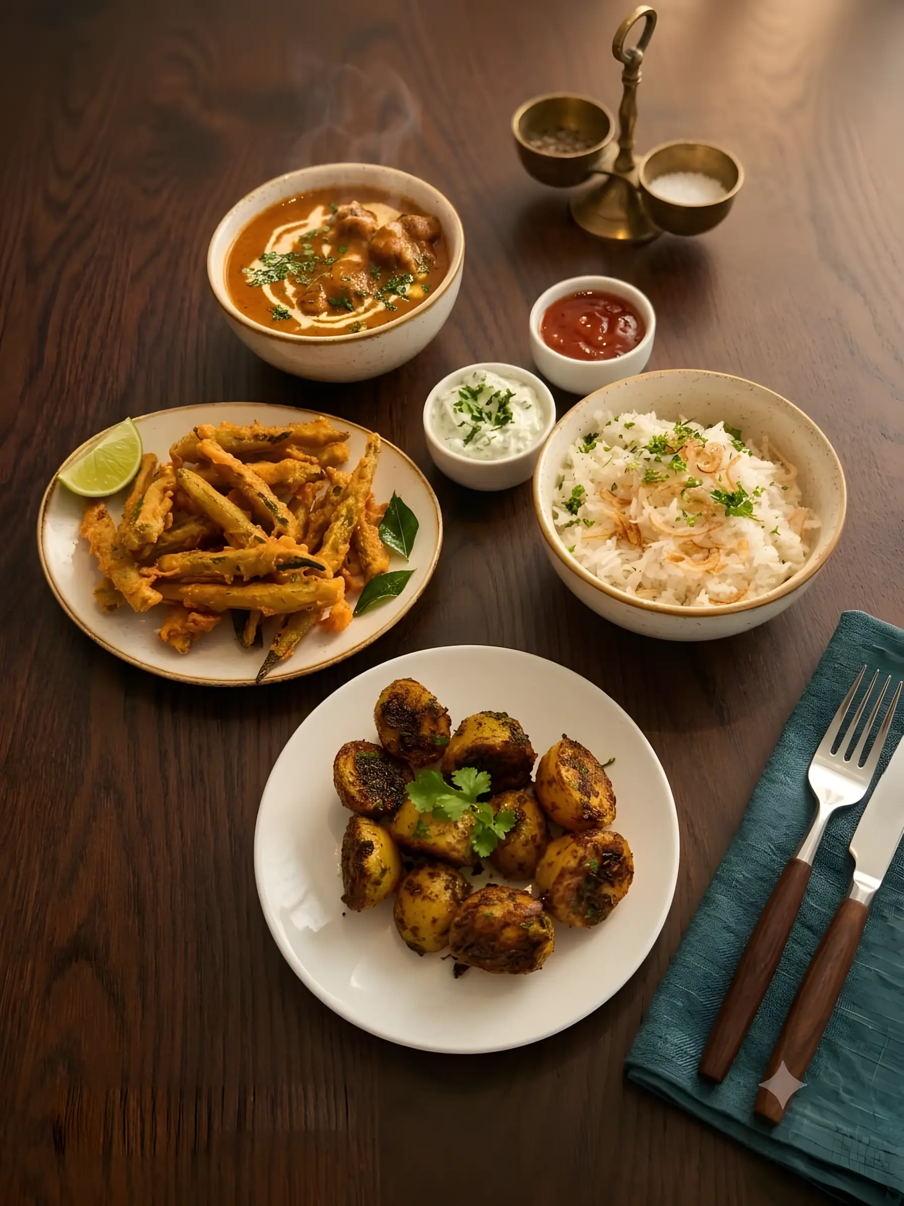 Selection of curries on offer for Curry Night at Sam’s Waterside in Brentford