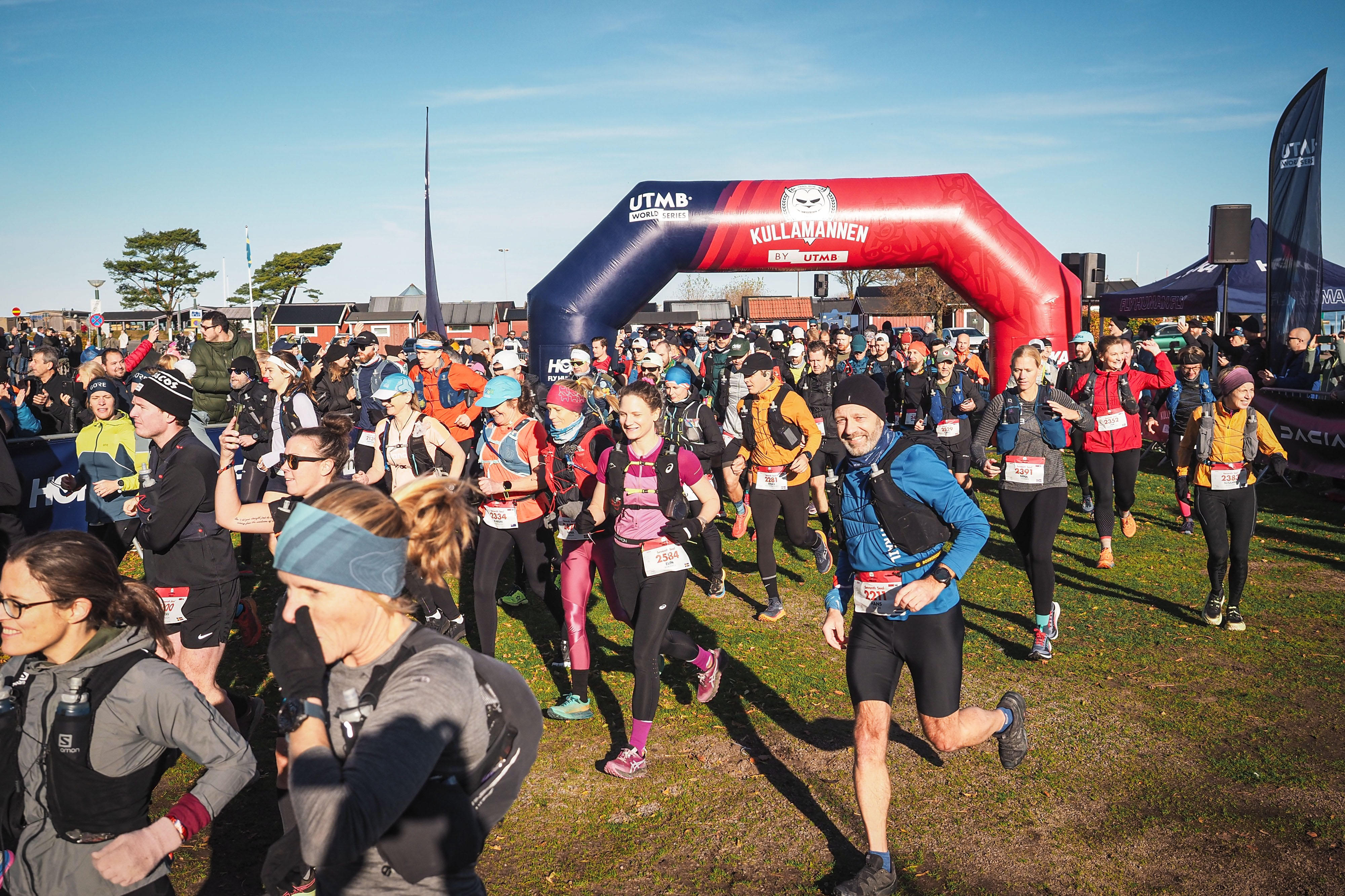 Start of a trail running race in Sweden.