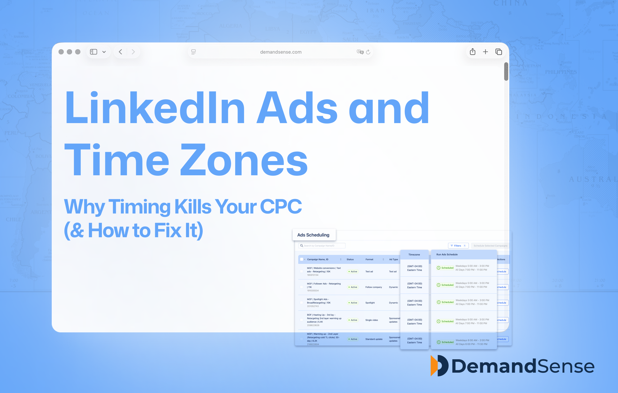 LinkedIn Ads and Time Zones: Why Timing Kills Your CPC (And How to Fix It)