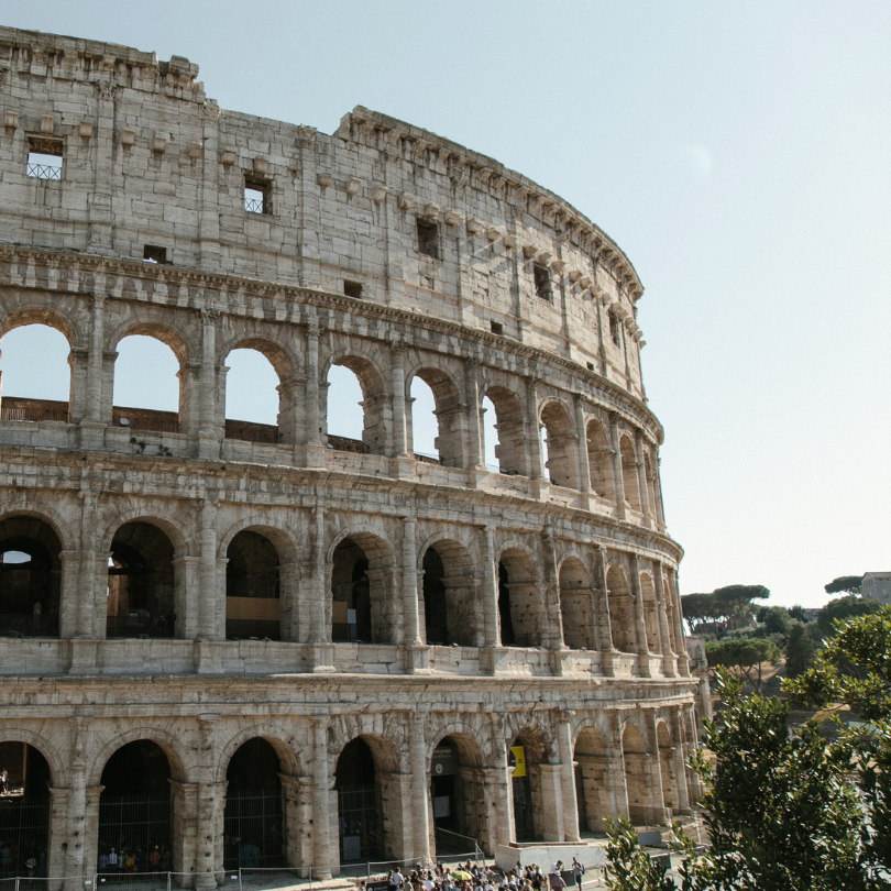 The Rome colosseum, in a sunny day
