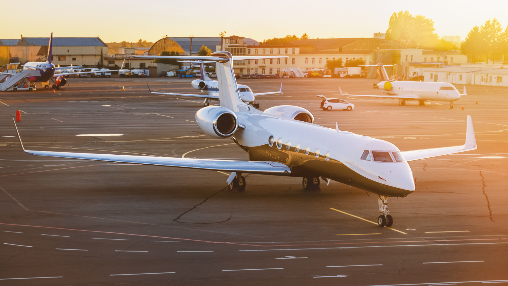 An hangar full of private jets