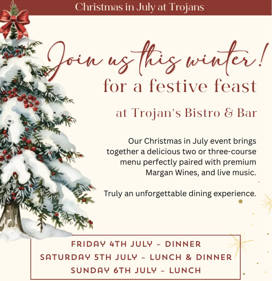 Christmas in July at Trojans Bistro & Bar