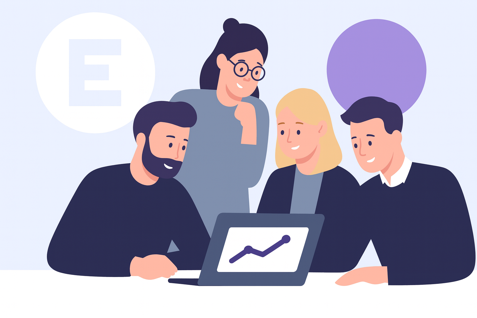 animated image of people sitting around a laptop