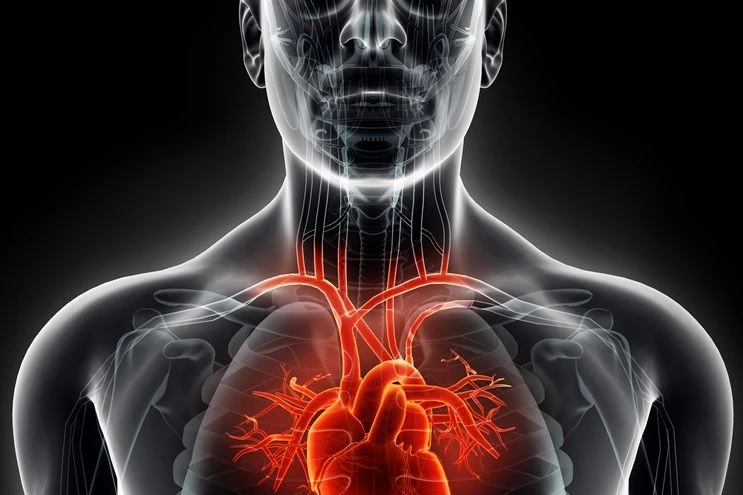 A man with a heart in his chest.