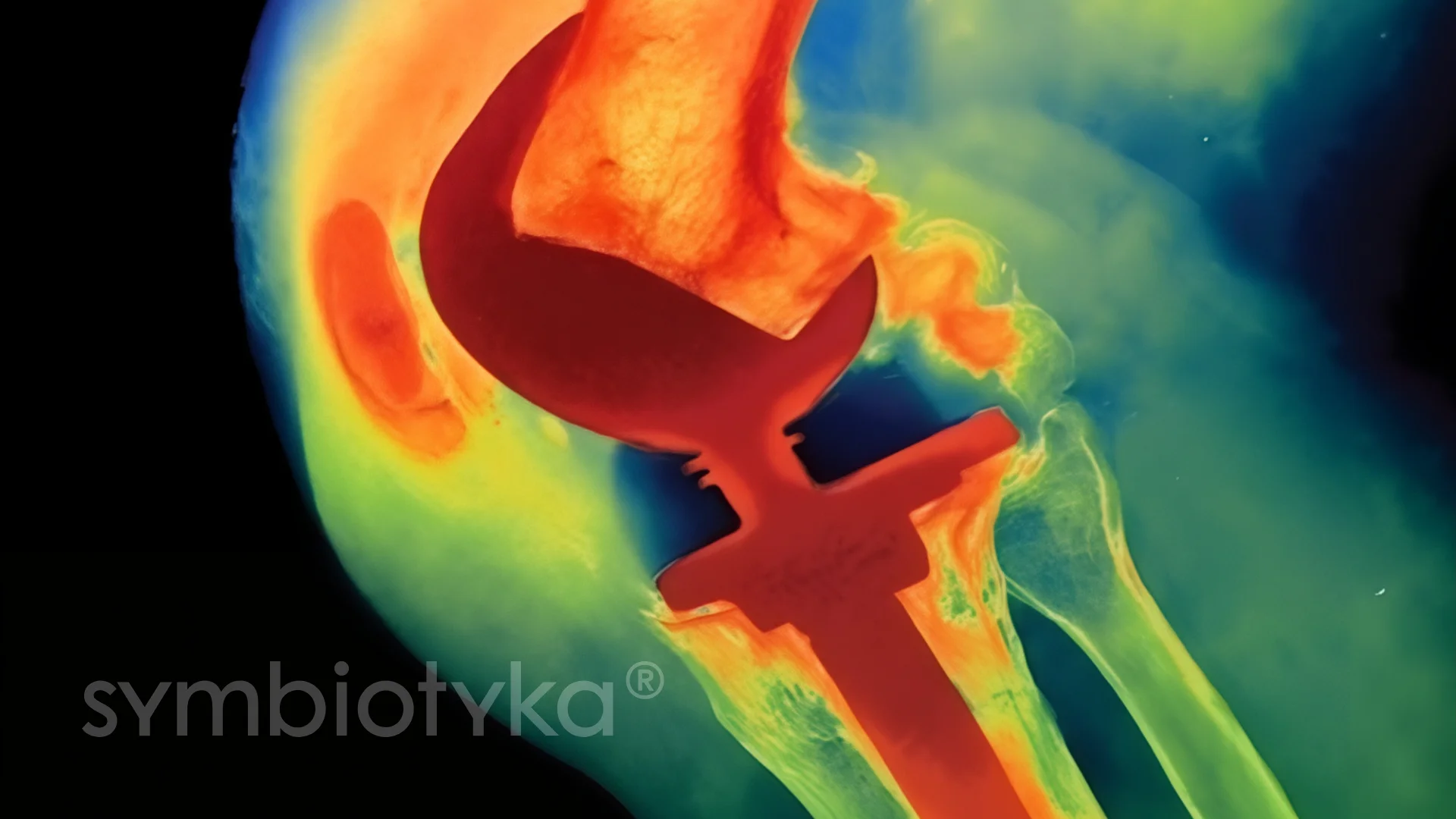 An x - ray image of a knee joint.