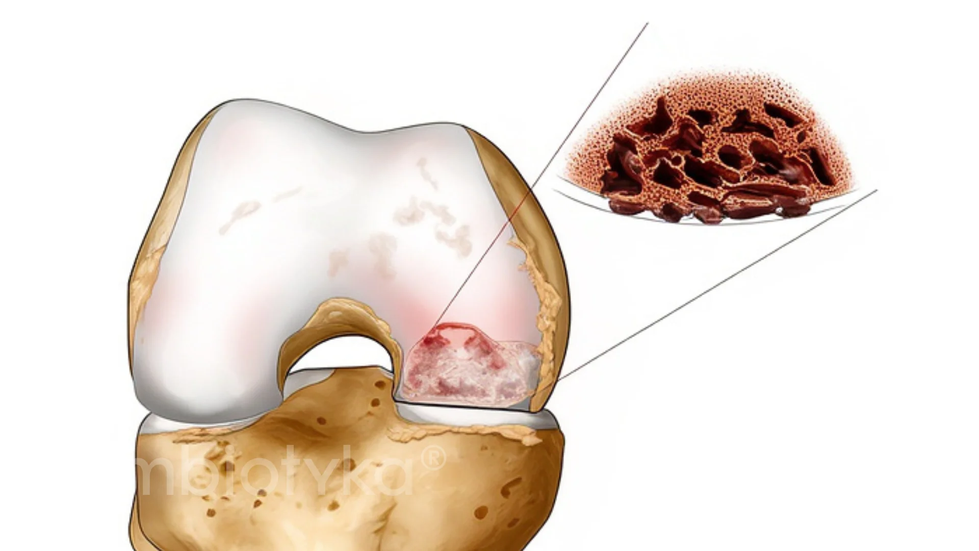 A diagram of a bone with a small bone in the middle of it.