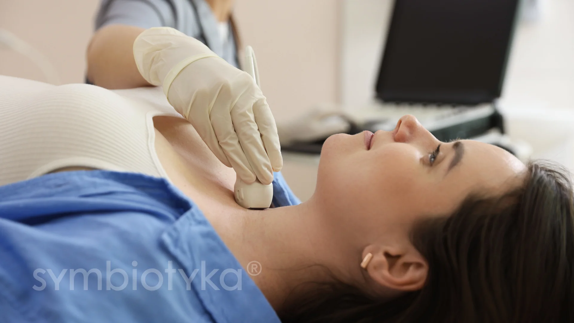 A woman getting a procedure on her face.