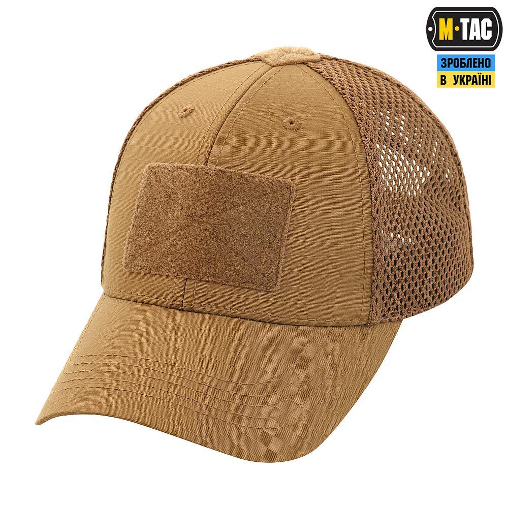 M-TAC БЕЙСБОЛКА ТАКТИЧНА З СІТКОЮ ELITE FLEX COYOTE BROWN