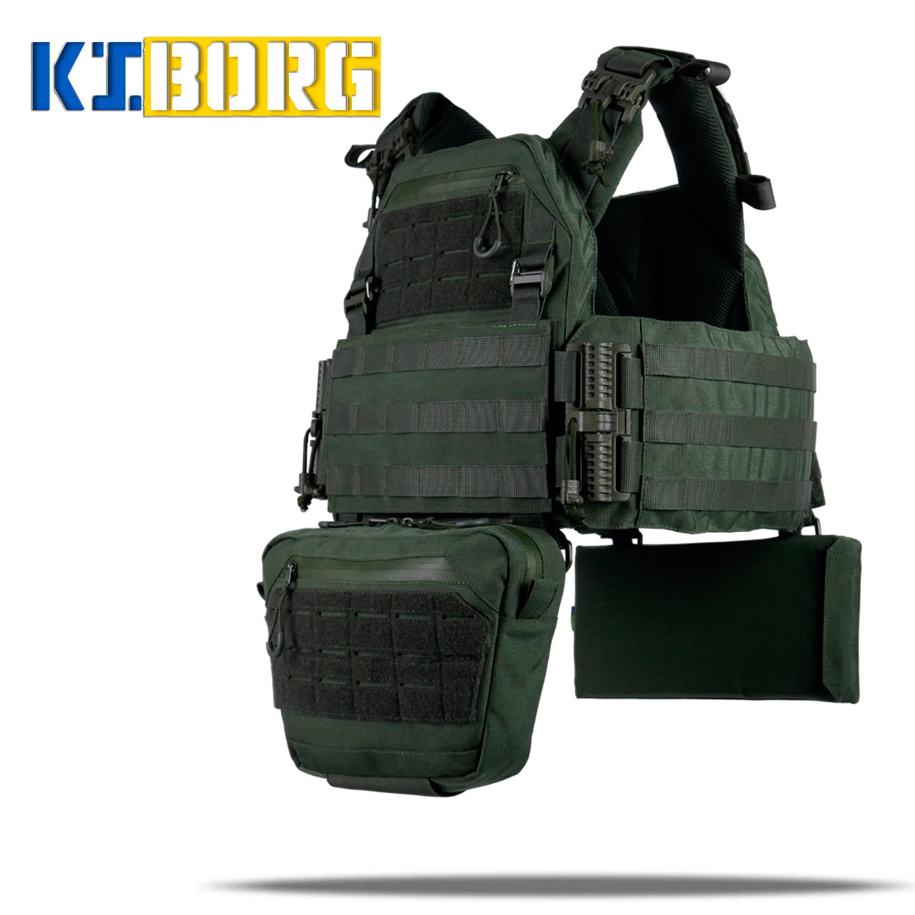 Комплект №4: Плитоноска Kiborg GU gen.2 + 2 підсумки з балістичним захистом 1 класу Khaki