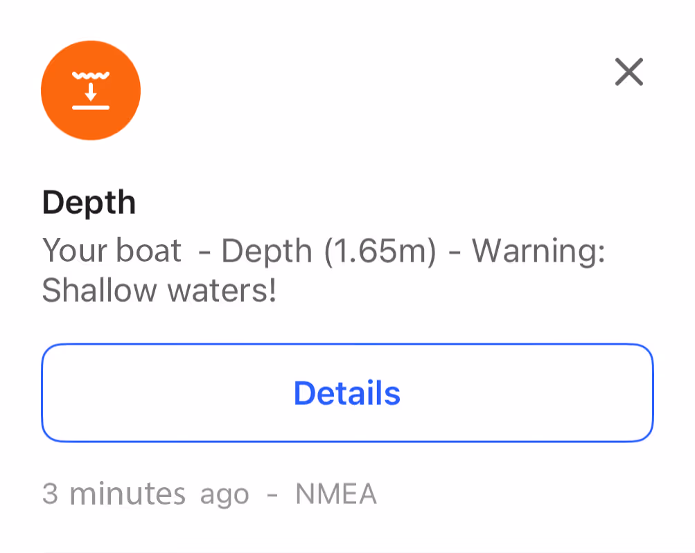 Sentinel app depth reading from the boat's NMEA2000 network