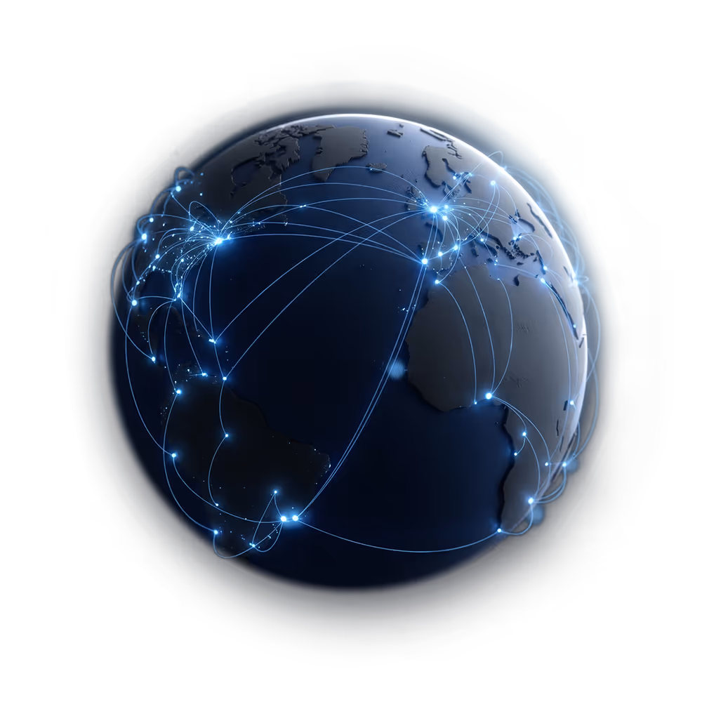 Globe illustrating Sentinel's global service partner network