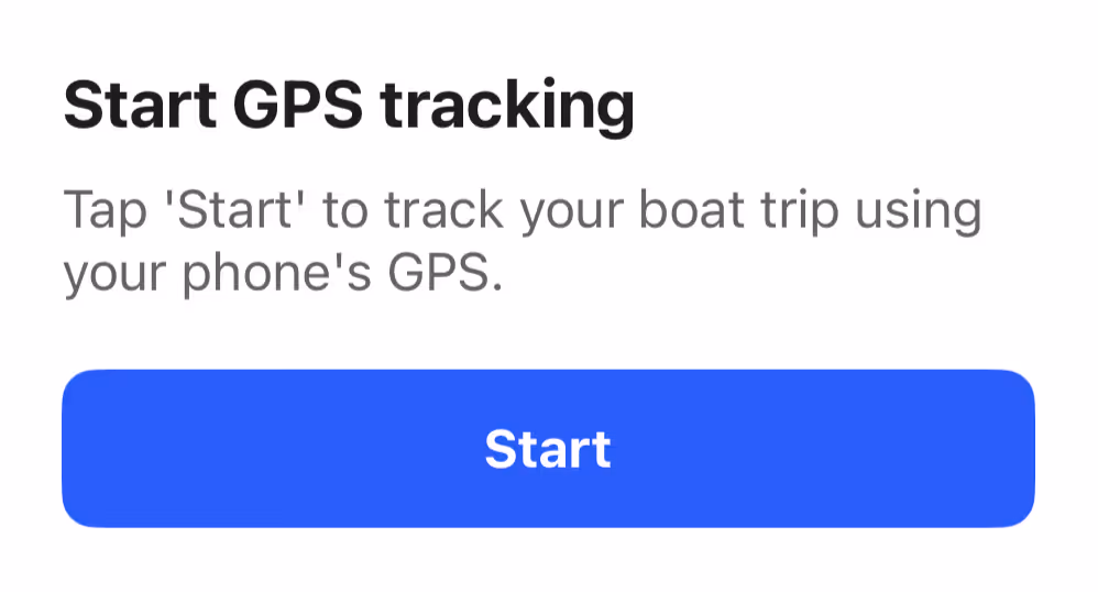 Sentinel app prompt to start GPS trip tracking
