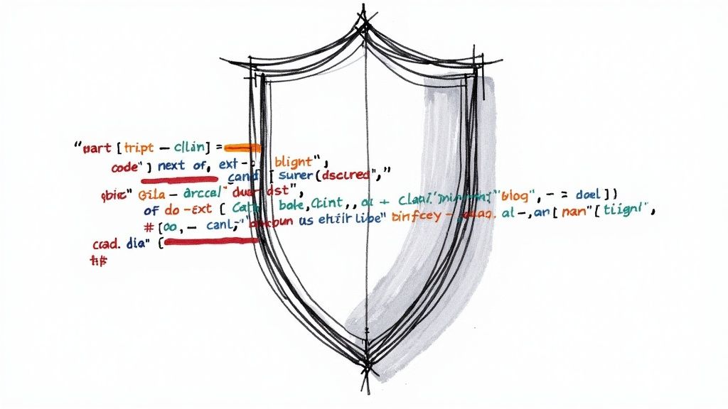 A developer concentrating on code on a screen, representing a secure mindset.