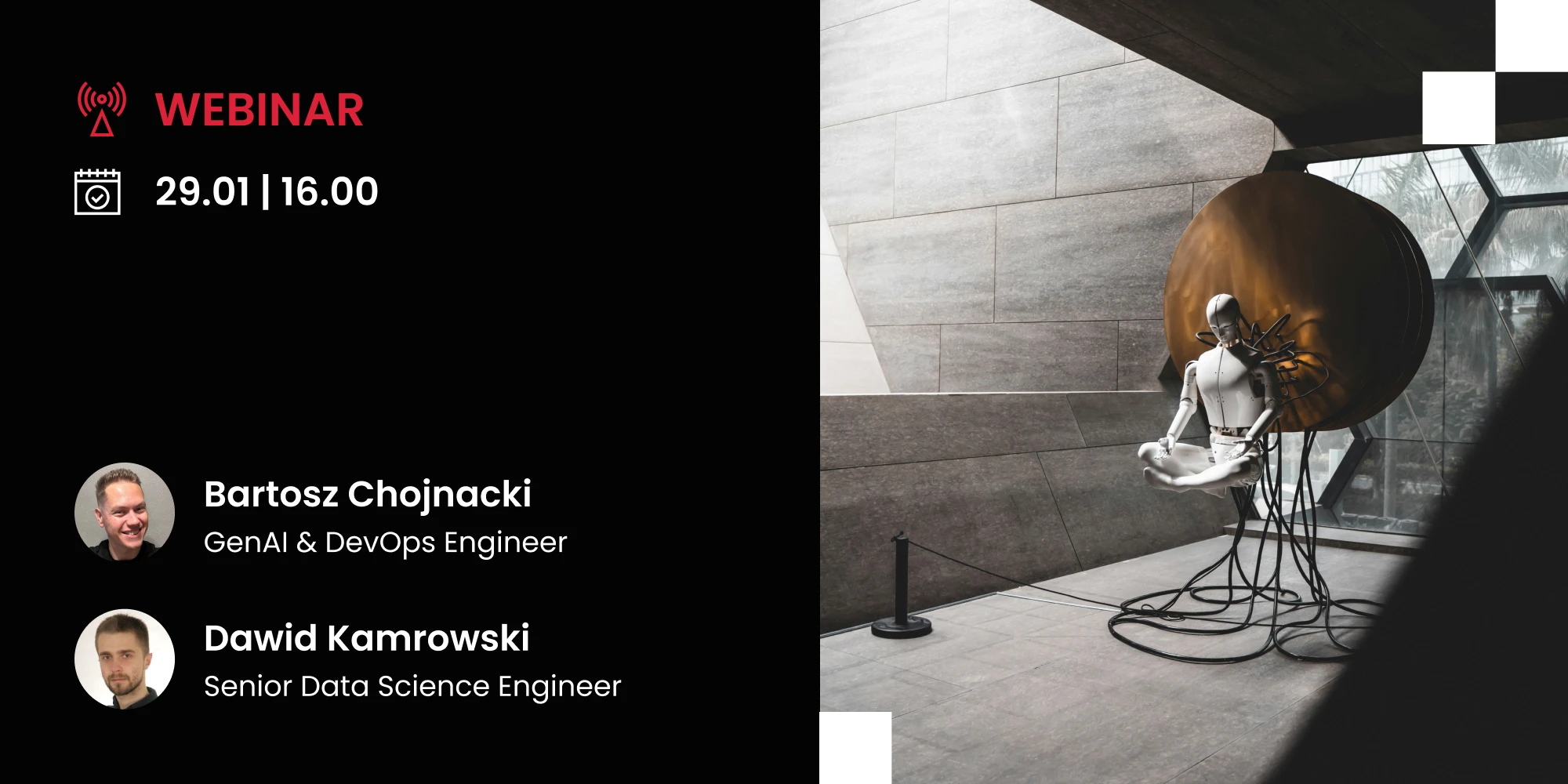 Webinar cover for AI agents introduction for leaders