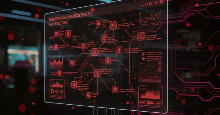 Diagram of event-driven systems and microservices architecture