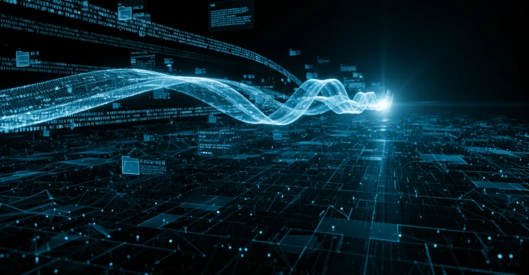 Abstract visual representing real-time data processing concepts