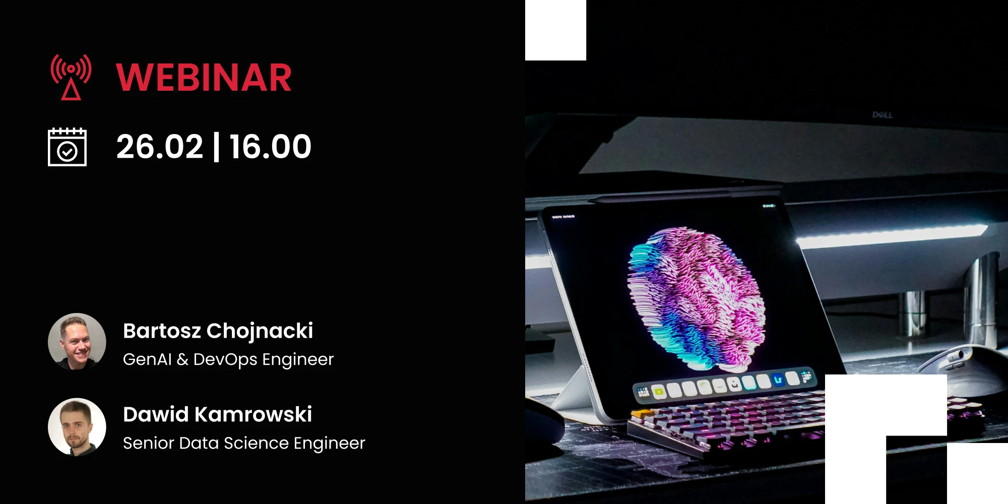 Webinar promotional graphic for AI agents discussion