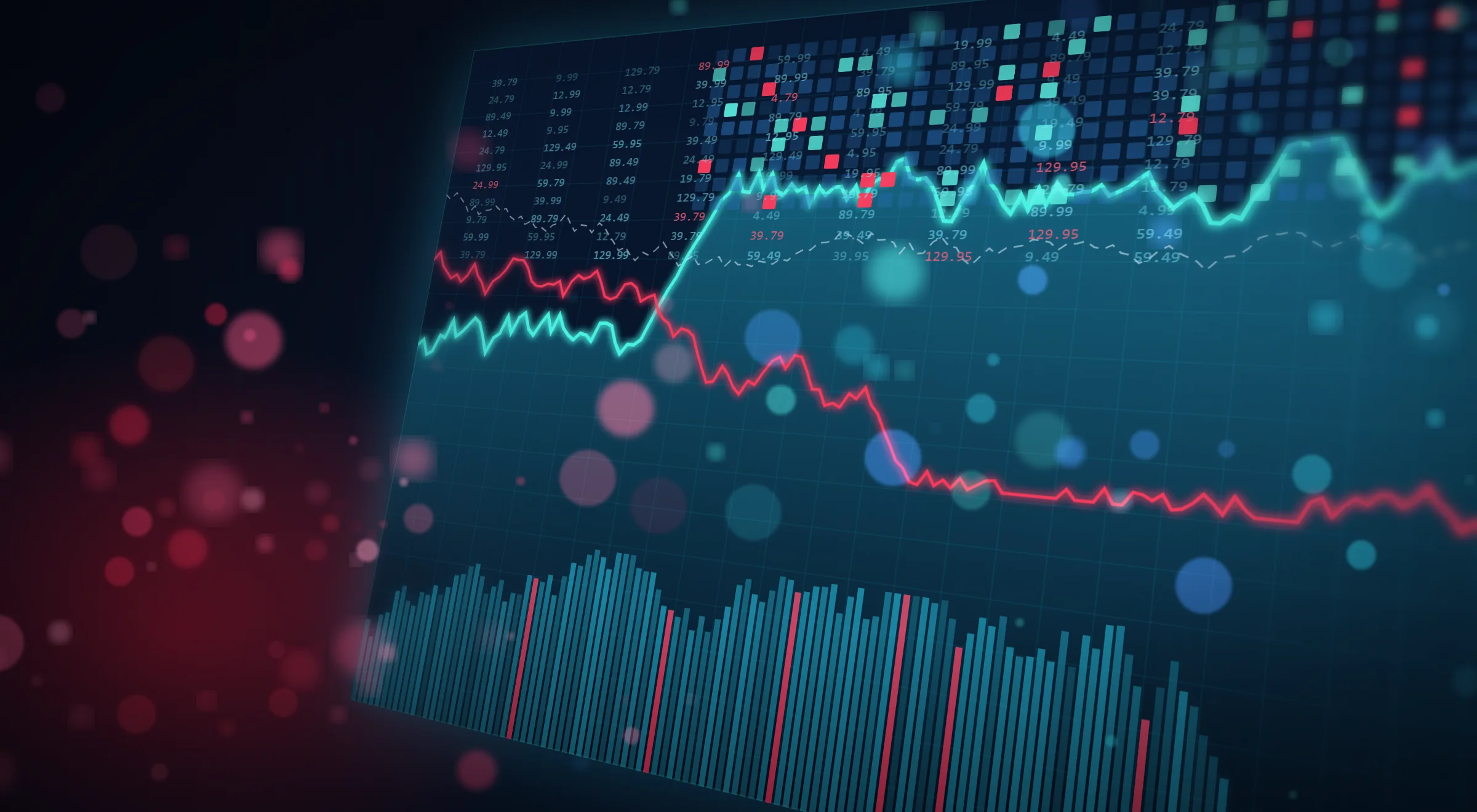 Pricing data dashboard with price and demand curves across a large product catalog