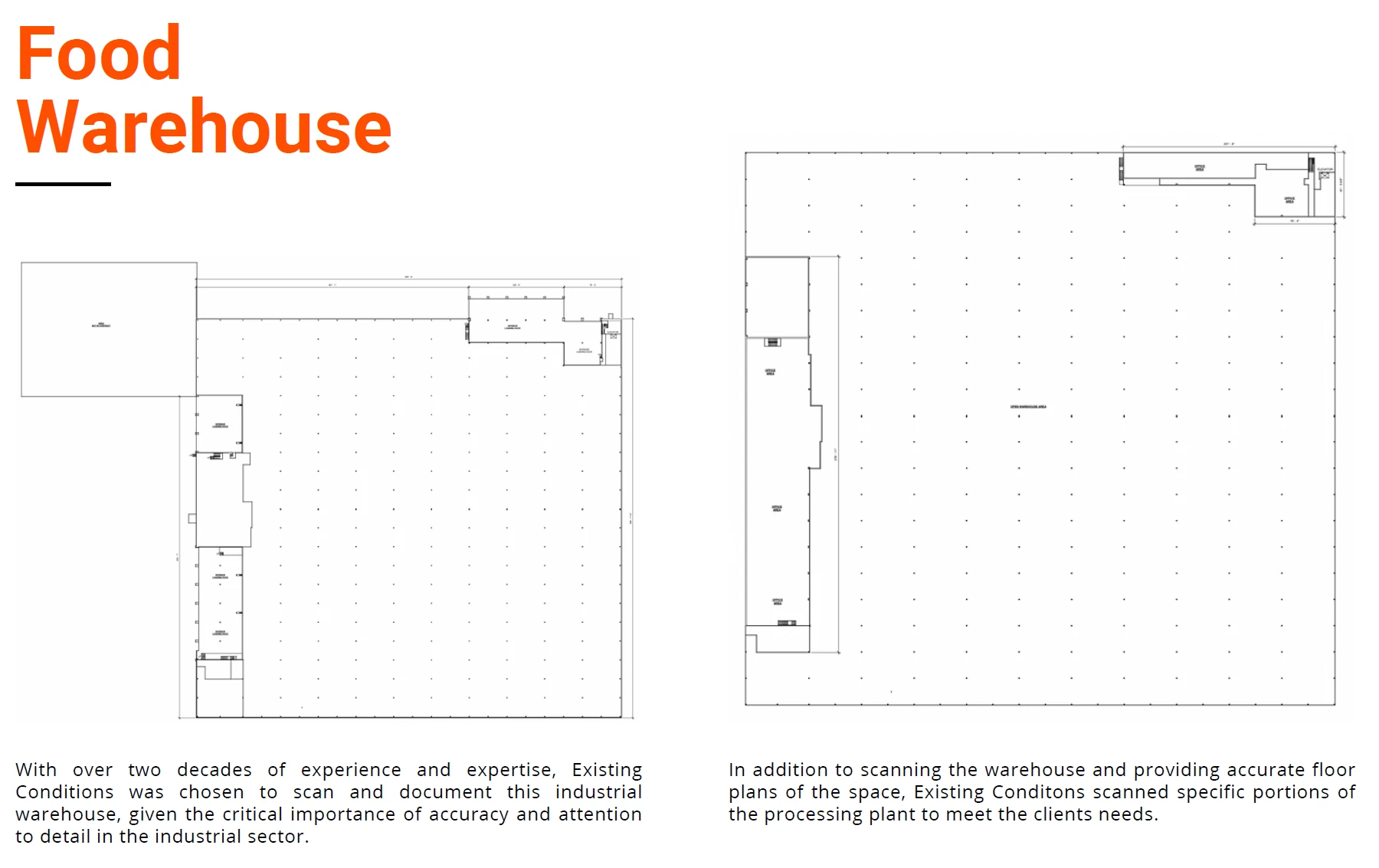 3D laser scanning Food Warehouse