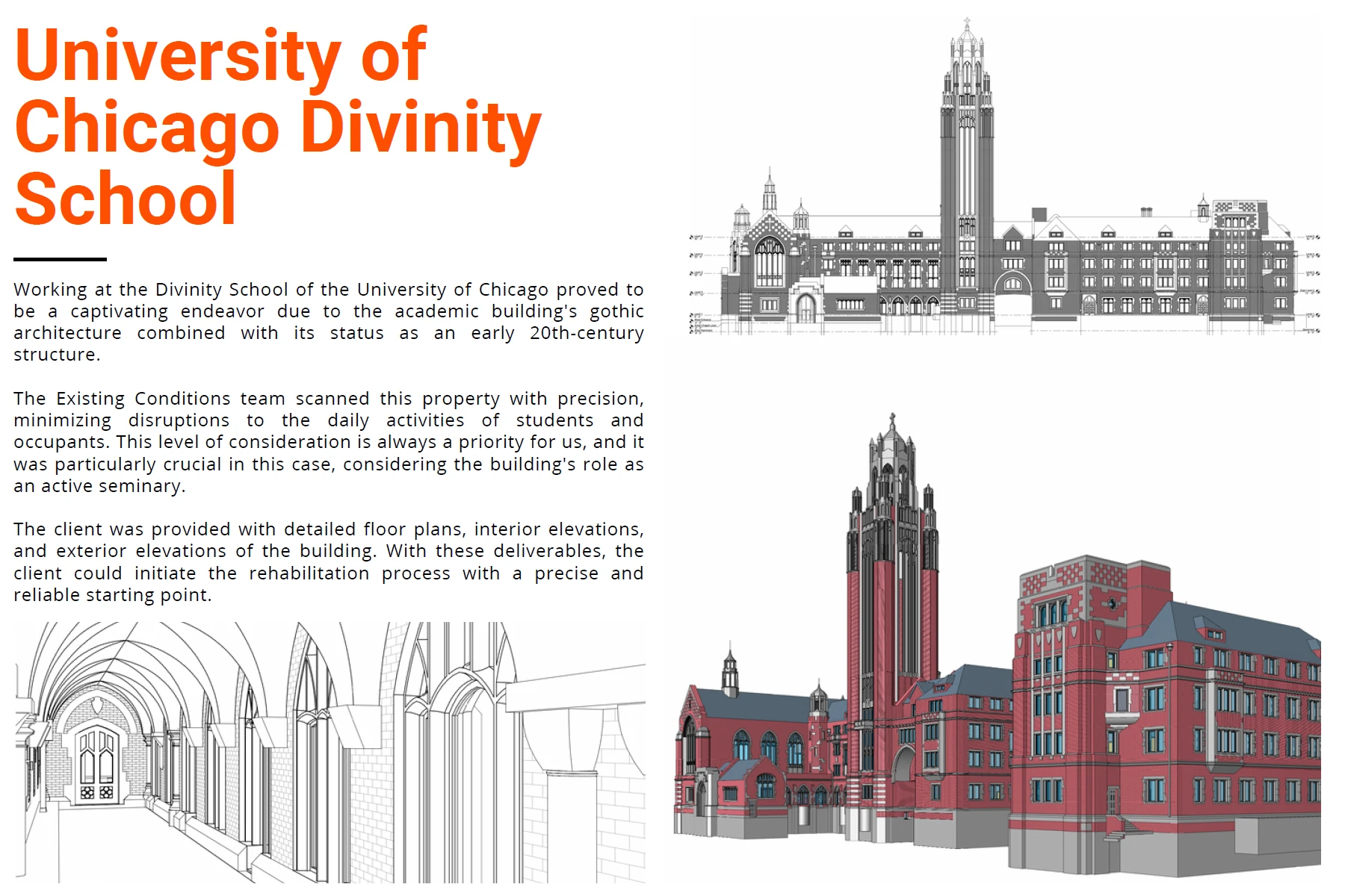 3D laser scanning University of Chicago Divinity School