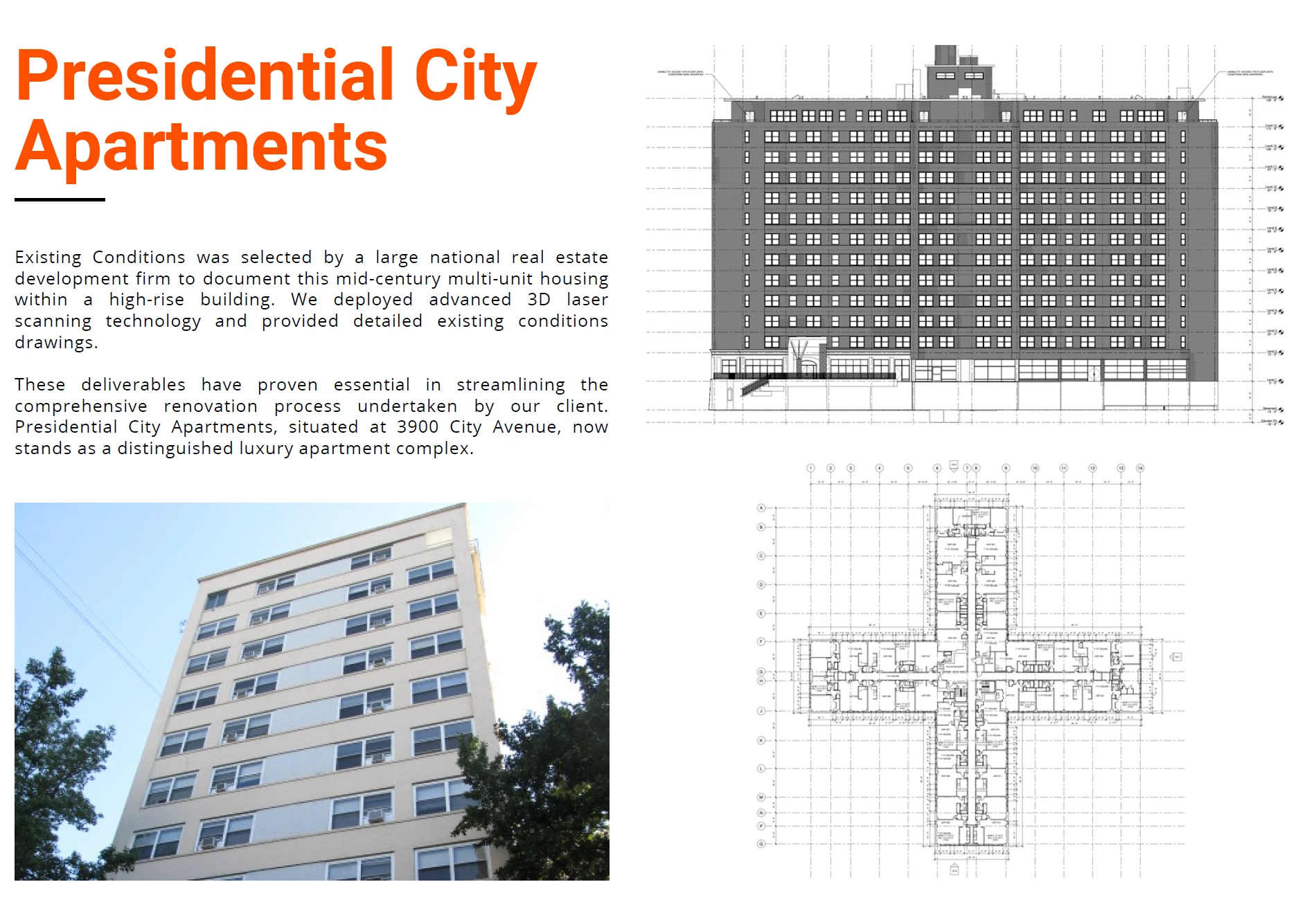 3D laser scanning Presidential City Apartments