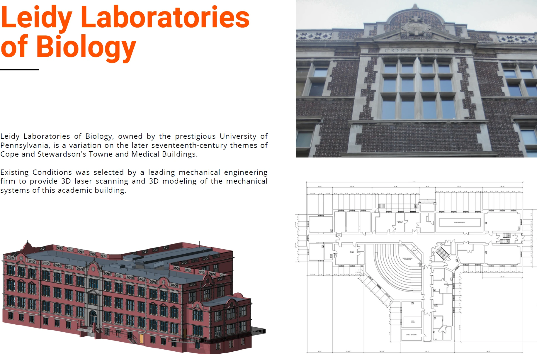 3D laser scanning Leidy Laboratories of Biology