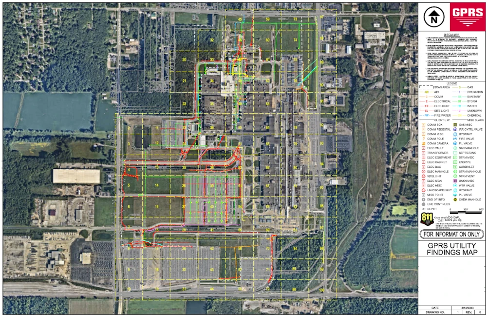 A subsurface utility map in PDF format.