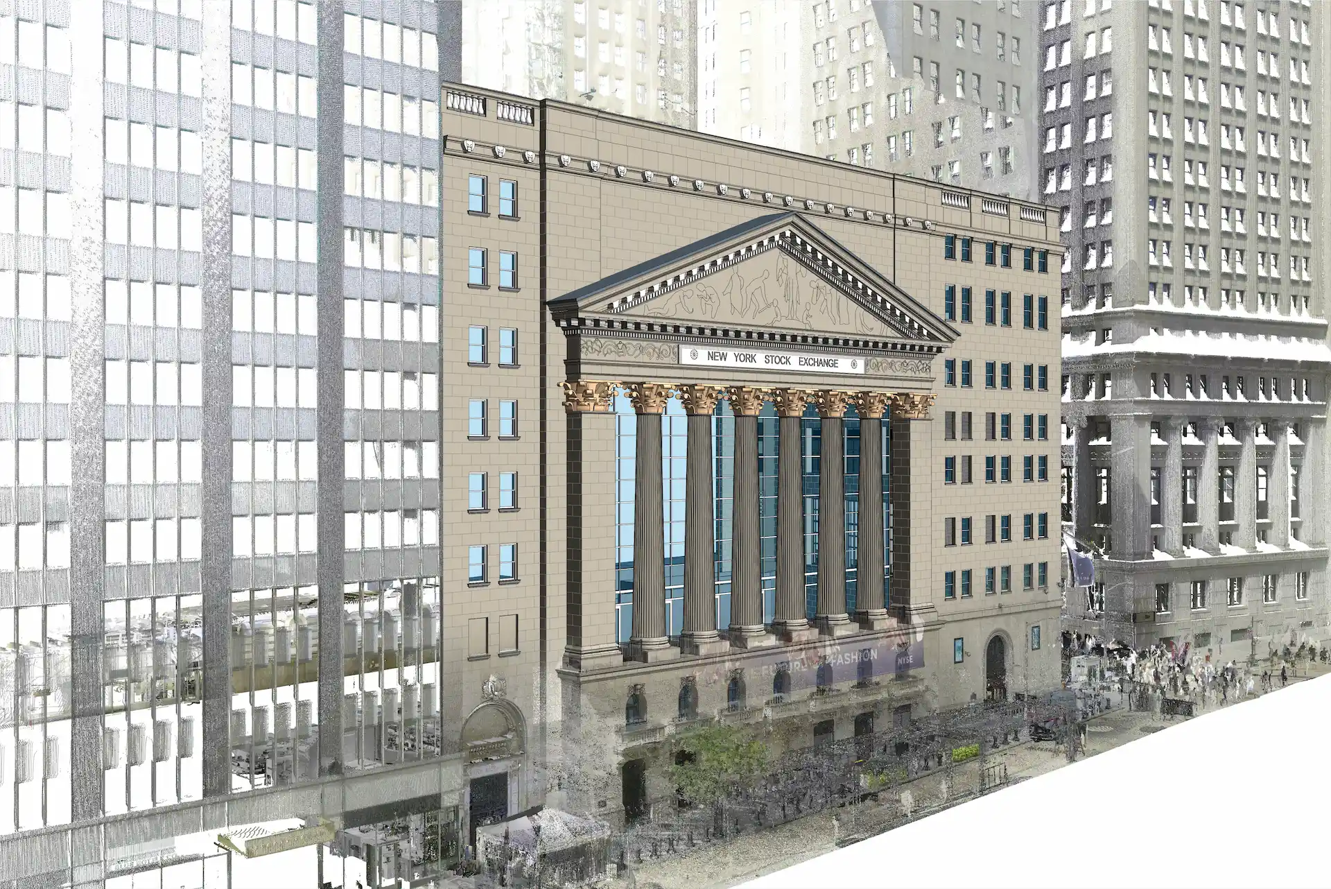 Existing Conditions created a precise BIM model of the NY Stock Exchange.