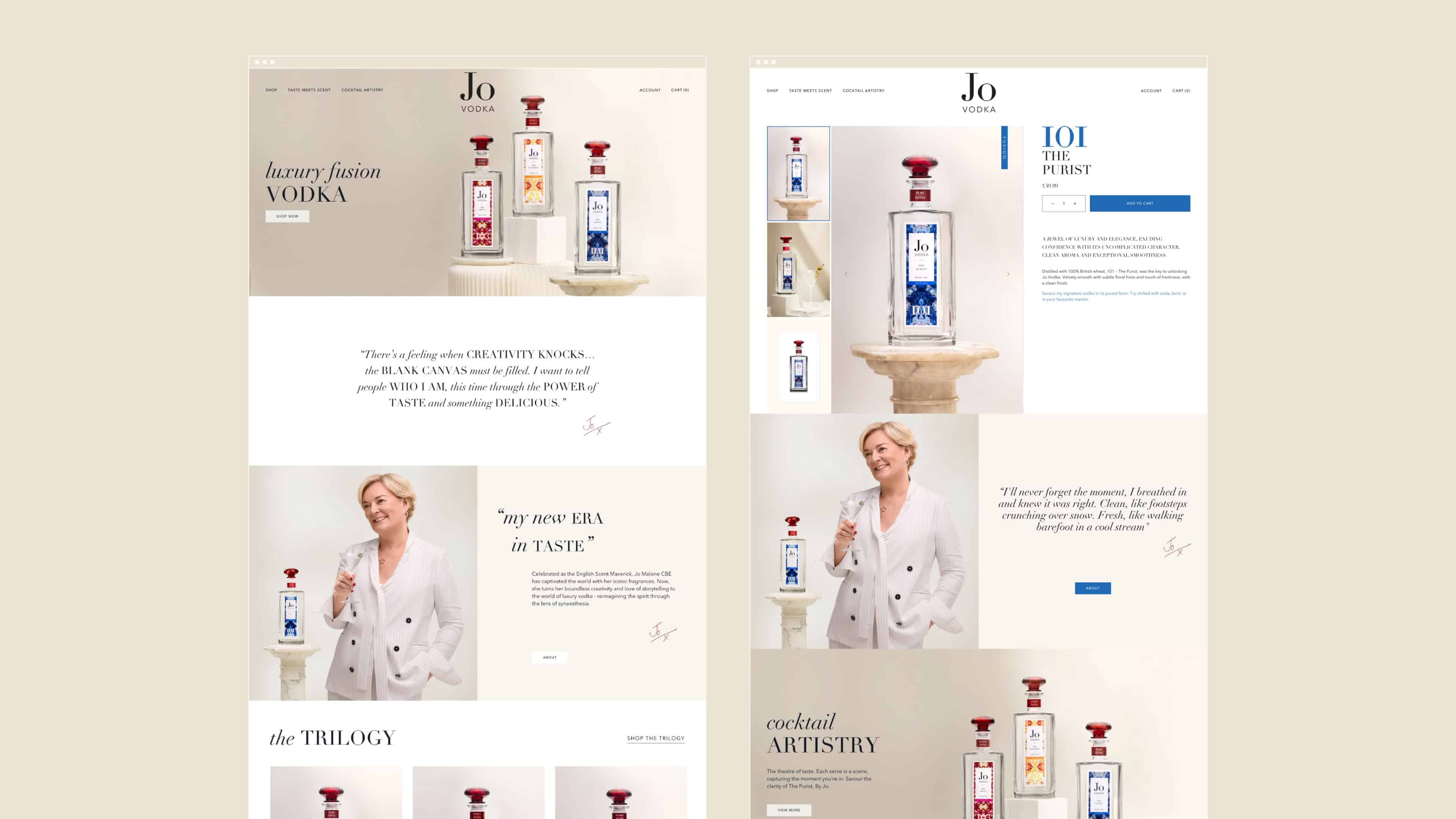 Jo Malone CBE, whose fragrances have enchanted the world, now reinvents vodka with the same synaesthetic storytelling that made her a scent icon.
