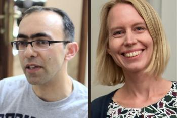 a two photo collage of Suvrit Sra (left) & Stefanie Jegelka (right)