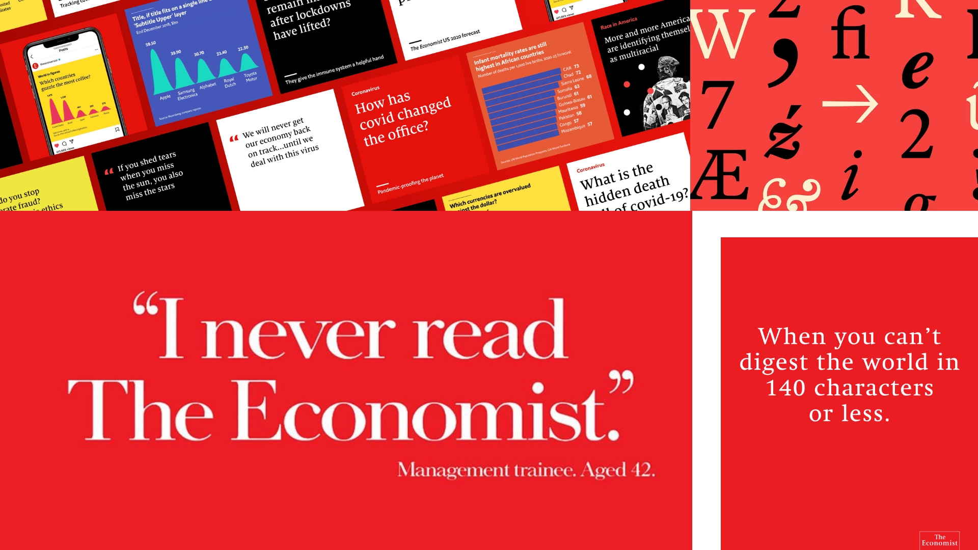 The Economist - Mirrors the brand’s tone: intelligent, concise, and confident. 